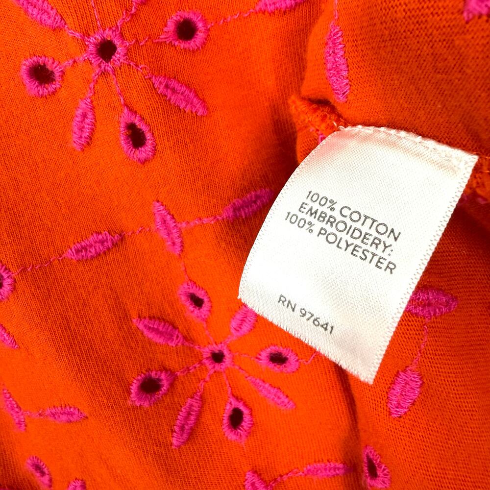 J.Jill XS Petite XSP Orange Pink Tropical Floral Blouse Shirt Top Summer Beach - Picture 8 of 10